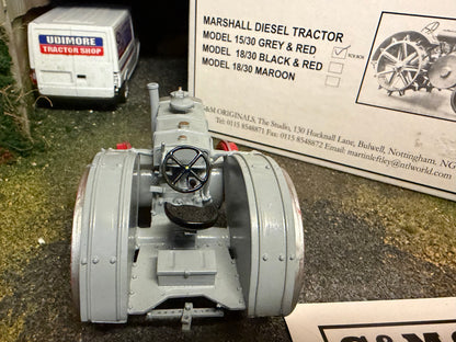 G & M Originals Marshall 15/30 Tractor – Grey & Red Steel Wheels – Limited Edition No. 30 of 100 – Handmade 1:32 Scale