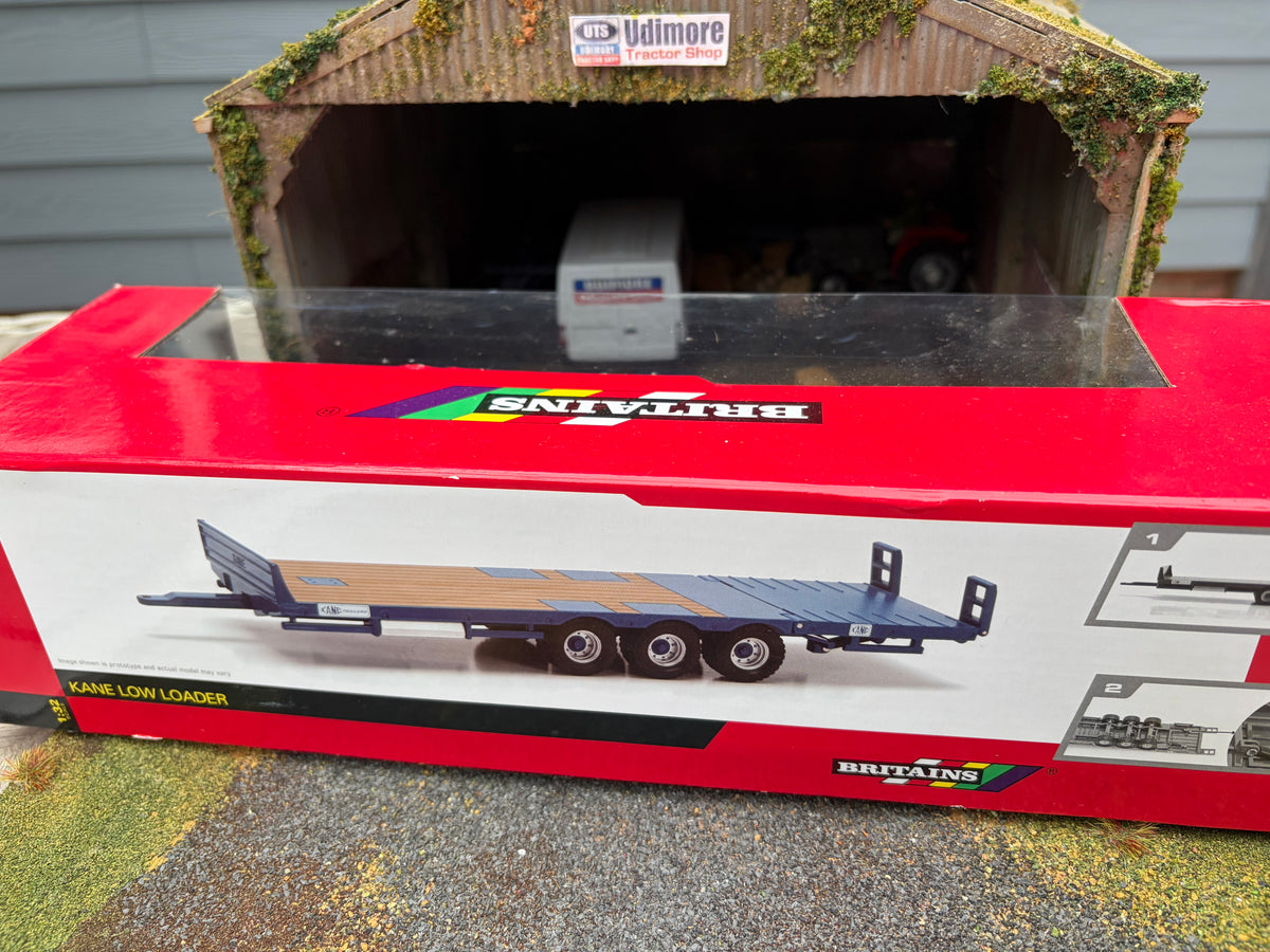 Vintage Britains 43008 Blue Kane Low Loader Trailer 1:32 Scale Boxed Obsolete