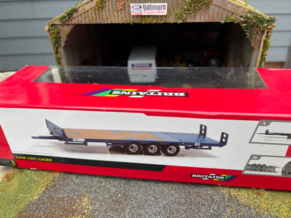 Vintage Britains 43008 Blue Kane Low Loader Trailer 1:32 Scale Boxed Obsolete