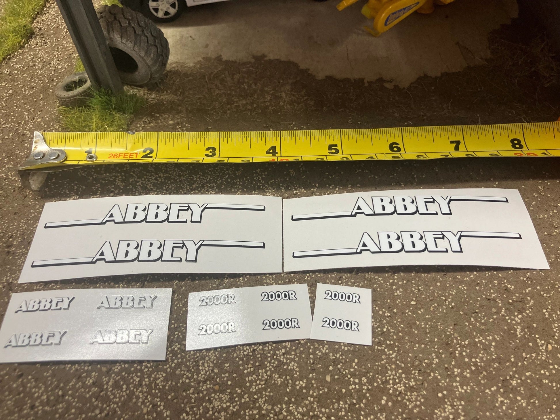 Abbey 2000R slurry tanker 1:32 scale High quality vinyl 12 white sticker set x set farm machinery spreader tanker decals Image