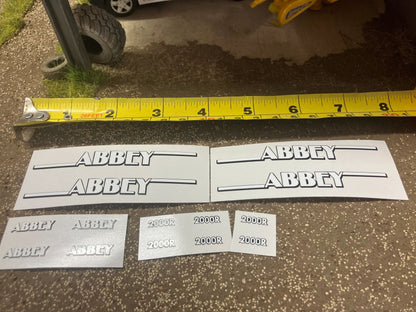 Abbey 2000R slurry tanker 1:32 scale High quality vinyl 12 white sticker set x set farm machinery spreader tanker decals Image
