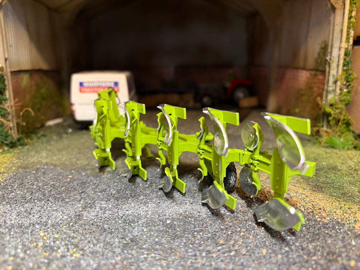 Exclusive UTS Scratch Built Dowdeswell DP7 5 Furrow Plough – Silver Mouldboard Version – 1:32 Scale
