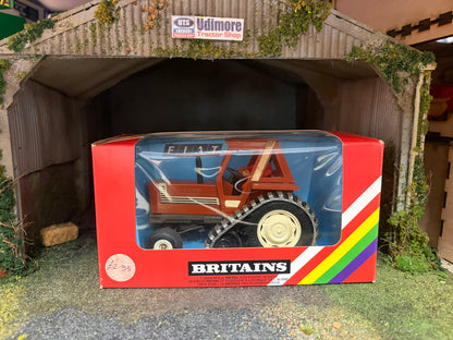 Vintage Britains Brown Fiat 880DT Half Track Tractor 9527 Original Rainbow Box Obsolete 1:32 Scale