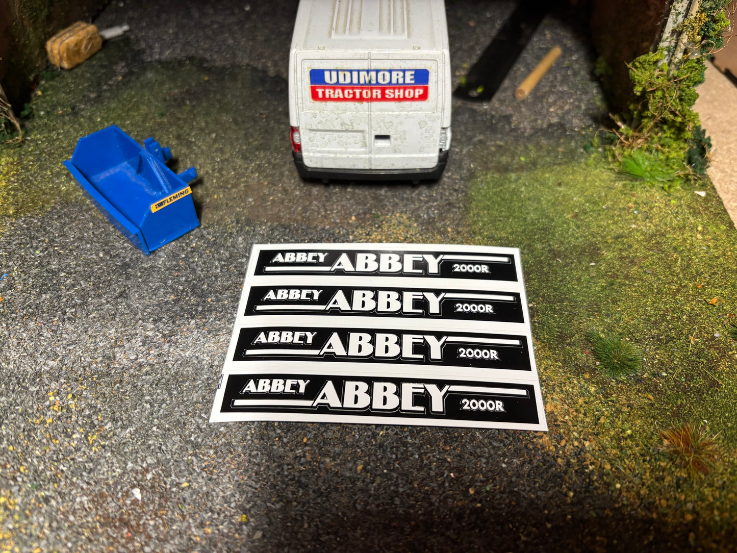 Abbey 2000R slurry tanker 1:32 scale High quality vinyl 12 white sticker set x set farm machinery spreader tanker decals