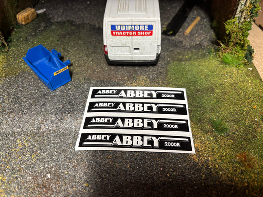 Abbey 2000R slurry tanker 1:32 scale High quality vinyl 12 white sticker set x set farm machinery spreader tanker decals