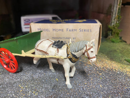 40F Vintage Britains Farm Cart with plastic horse 1:32 scale obsolete RARE BOX version