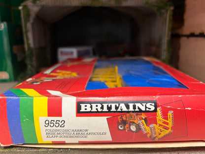 Vintage Britains W.J. Cooper Folding Disc Harrow 9552 Original Rainbow Box Obsolete 1:32 Scale