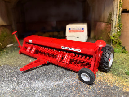 Scratch Built Massey Ferguson MF 30 6 Metre Seed Drill – Silver Wheels – 1:32 Scale