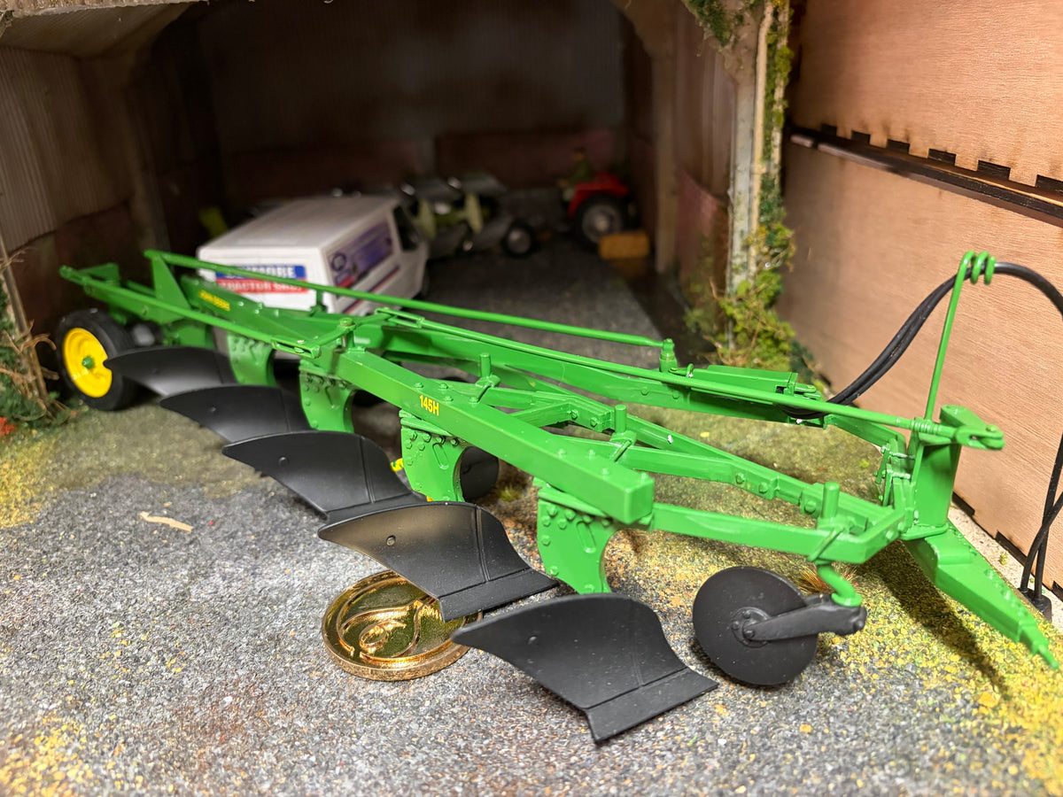 RARE ERTL Precision Classics #6 John Deere F145H 5 Furrow Plough 1:16 – Boxed with Coin