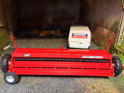 Scratch Built Massey Ferguson MF 30 6 Metre Seed Drill – Silver Wheels – 1:32 Scale