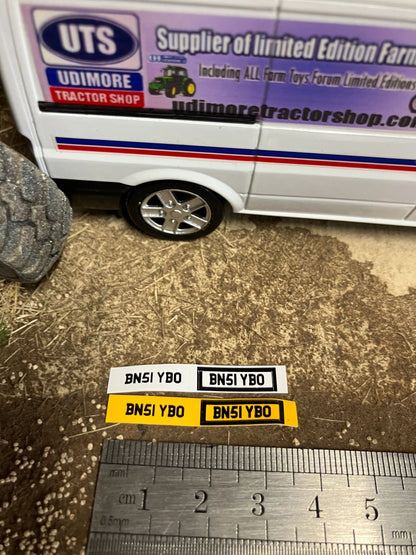 BN51 YB0 number plates Professional Pre Cut High quality vinyl decal packs stickers 1:32 scale Image