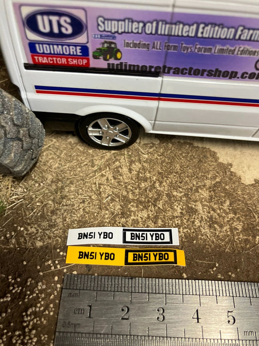 BN51 YB0 number plates Professional Pre Cut High quality vinyl decal packs stickers 1:32 scale Image