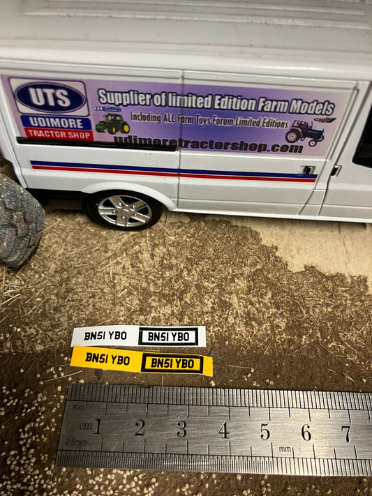 BN51 YB0 number plates Professional Pre Cut High quality vinyl decal packs stickers 1:32 scale Image 2