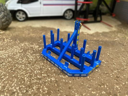 Blue Hand made Brass Bale wrap holder 1:32 scale Image