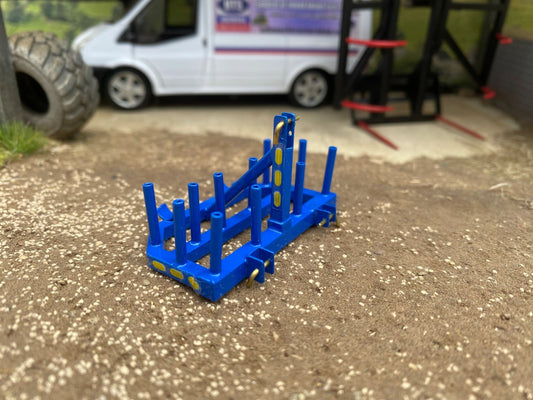 Blue Hand made Brass Bale wrap holder 1:32 scale Image 2