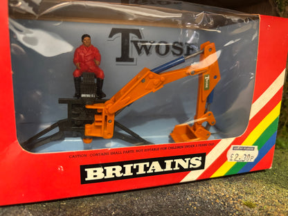 Vintage Britains Twose Rear Mounted Digger 9536 Original Rainbow Box Obsolete 1:32 Scale