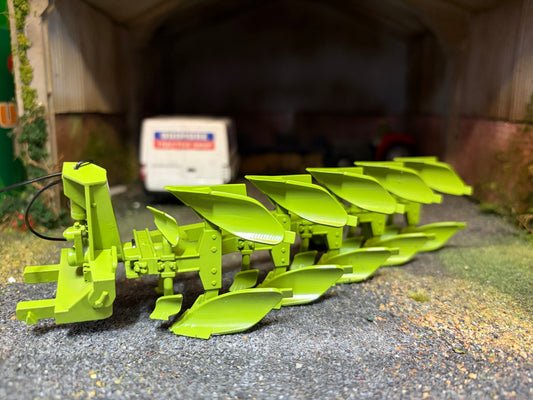 Exclusive UTS Scratch Built Dowdeswell DP7 5 Furrow Plough – Green Mouldboards, Britains Linkage – 1:32 Scale