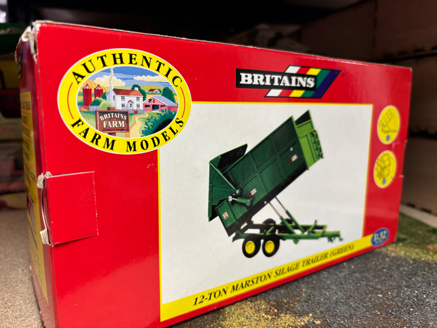 Vintage Britains Green 12 ton Marston Silage trailer 1:32 scale boxed Obsolete 42016