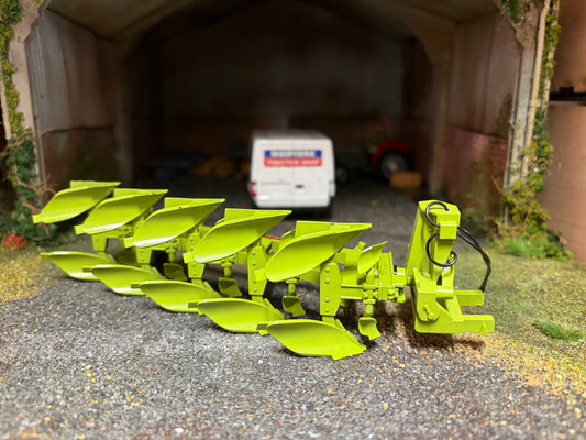Exclusive UTS Scratch Built Dowdeswell DP7 5 Furrow Plough – Green Mouldboards, Britains Linkage – 1:32 Scale