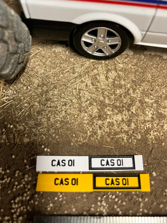 CAS 01 number plates Professional Pre Cut High quality vinyl decal packs stickers 1:32 scale Image