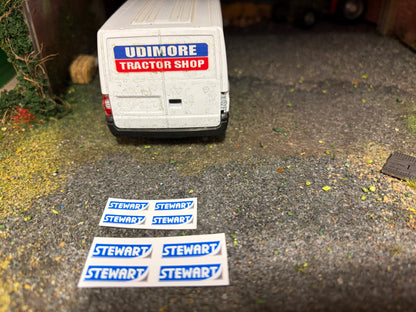 Stewart Trailer farm machinery decals 1:32 scale High quality vinyl pack 8 sticker set