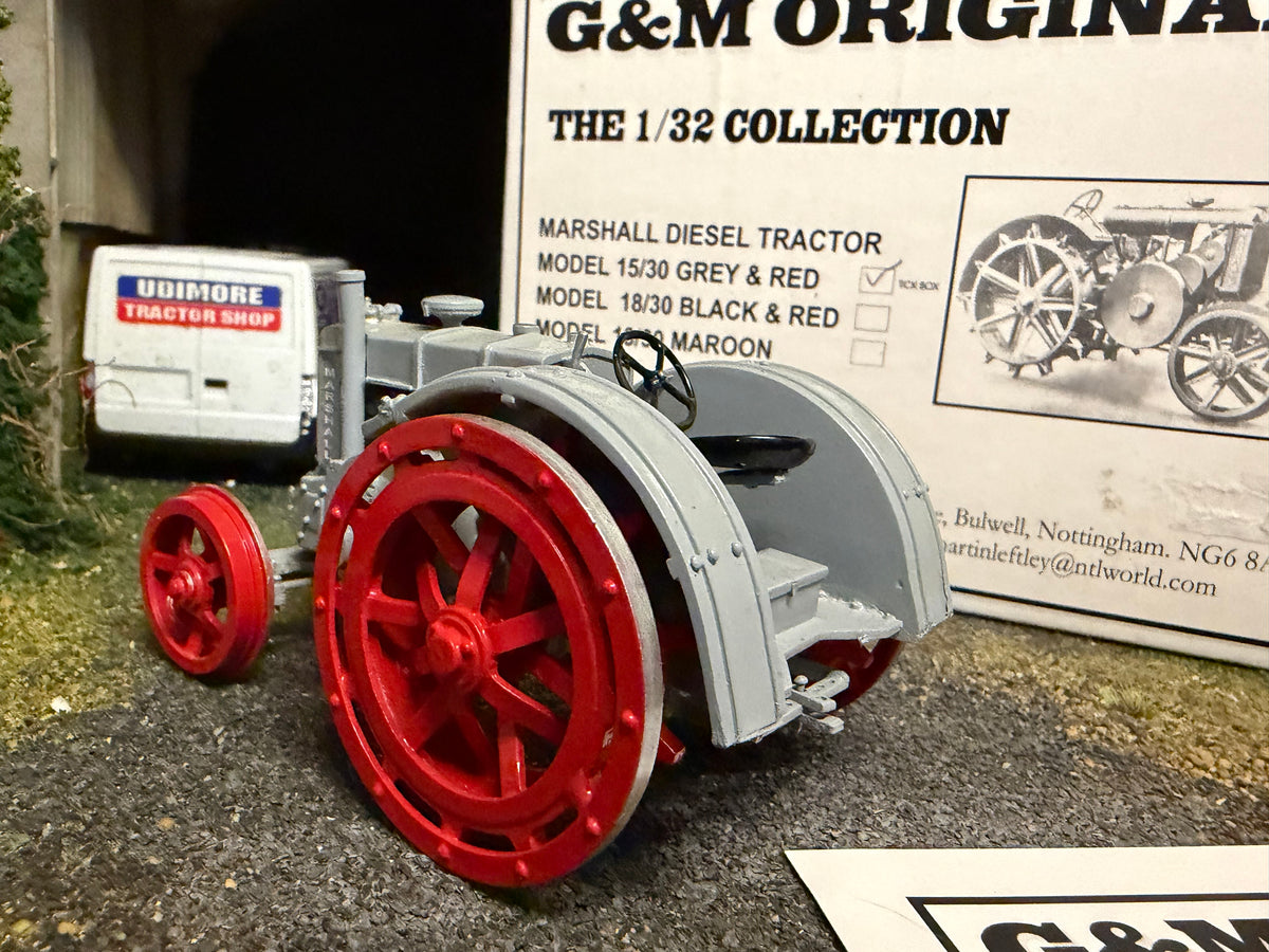 G & M Originals Marshall 15/30 Tractor – Grey & Red Steel Wheels – Limited Edition No. 30 of 100 – Handmade 1:32 Scale