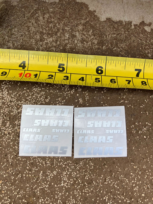 Claas farm machinery tractor combine baler Pre cut professional High quality vinyl 12 silver sticker set decals 1:32 scale Image