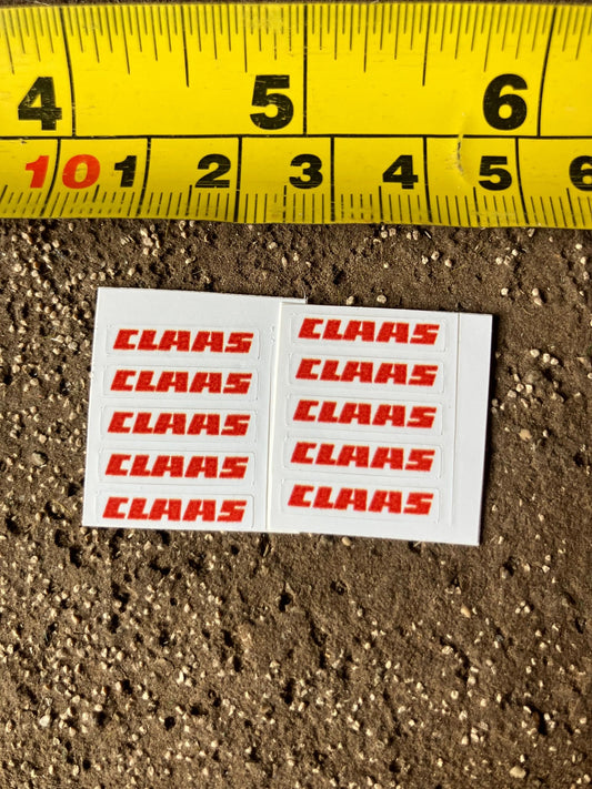 Claas farm machinery tractor combine baler decals Pre cut professional High quality vinyl pack 10 x sticker set 1:32 scale Image