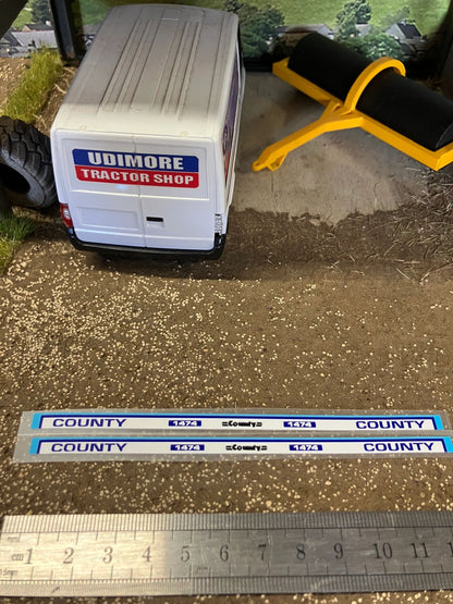 County 1474 Tractor bonnet x 2 sets Professional High quality decals farm machinery decals 1:32 scale Image