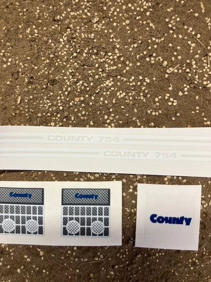 County 754 Tractor Pre cut professional High quality vinyl decals bonnet front grill lights farm machinery stickers 1:32 scale Image 3