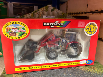 Vintage Britains Massey Ferguson 6140 Tractor with Front Loader & Bucket BOXED 1:32 Scale 09450 Obsolete
