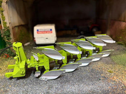 Exclusive UTS Scratch Built Dowdeswell DP7 5 Furrow Plough – Silver Mouldboard Version – 1:32 Scale
