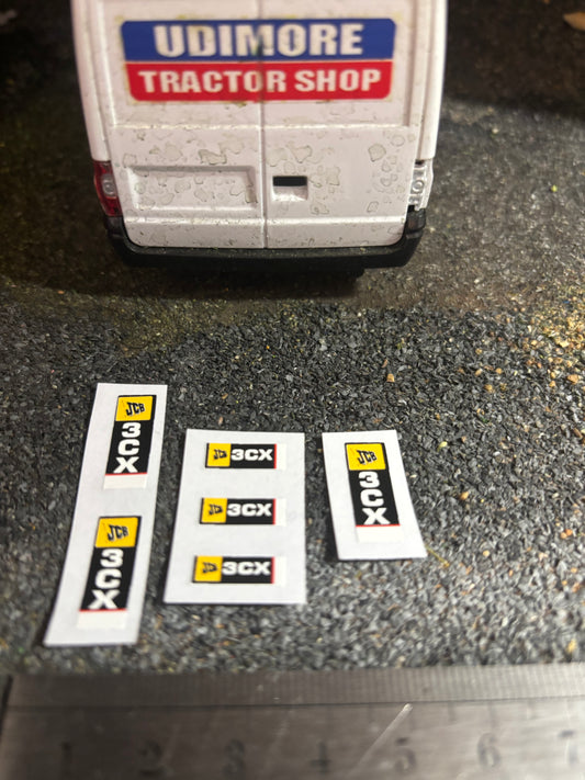 JCB 3DX backhoe loadall x 6 decals 1:32 scale High quality vinyl Tractor construction farm machinery decals