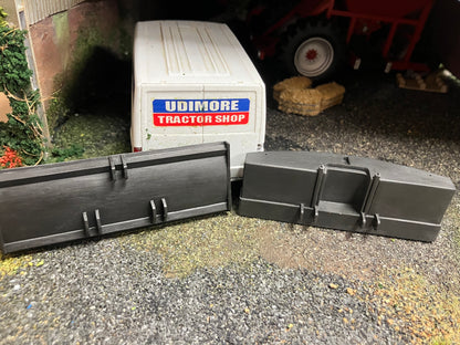 Front Blade & Rear Sledgehammer Scraper kit with lights Artisan32 Silage kit farm machinery 1:32 scale 03220