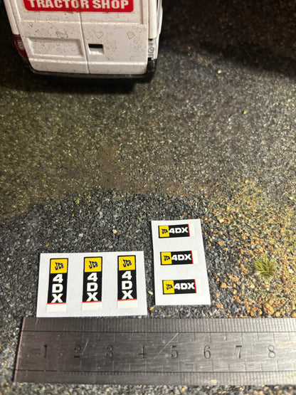 JCB 4DX backhoe loadall x 6 decals 1:32 scale High quality vinyl Tractor construction farm machinery decals