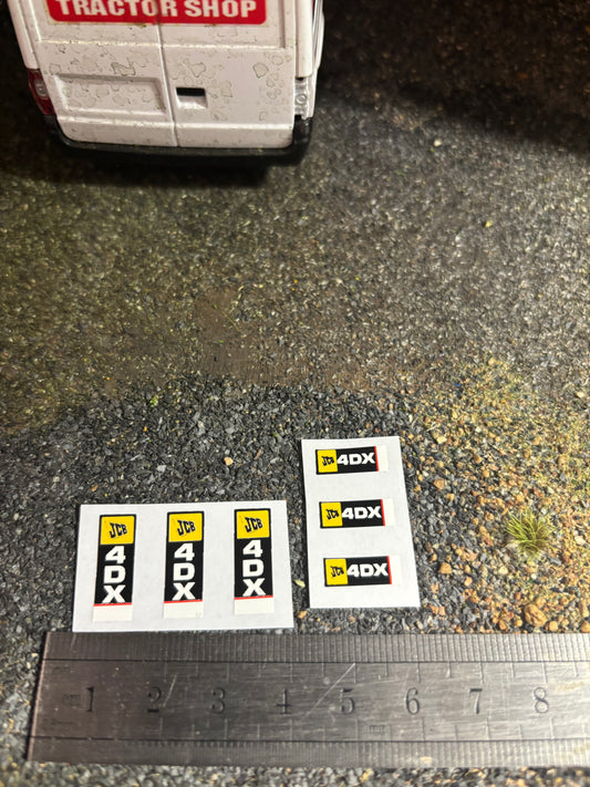 JCB 4DX backhoe loadall x 6 decals 1:32 scale High quality vinyl Tractor construction farm machinery decals