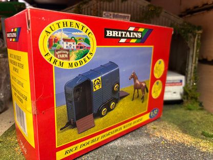 9562 Vintage Britains Rice Double Horsebox Trailer with Horse 1:32 scale boxed obsolete