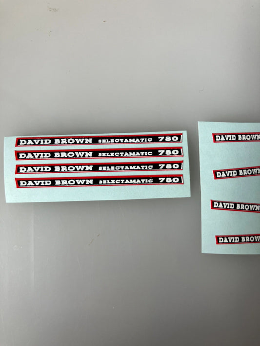 David Brown 780 selectamatic Tractor decals 1:32 scale High quality vinyl 8 x decals farm machinery decals Image