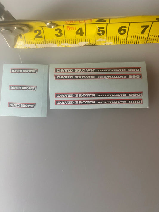 David Brown 990 selectamatic Tractor decals 1:32 scale High quality vinyl 7Xfarm machinery decals Image