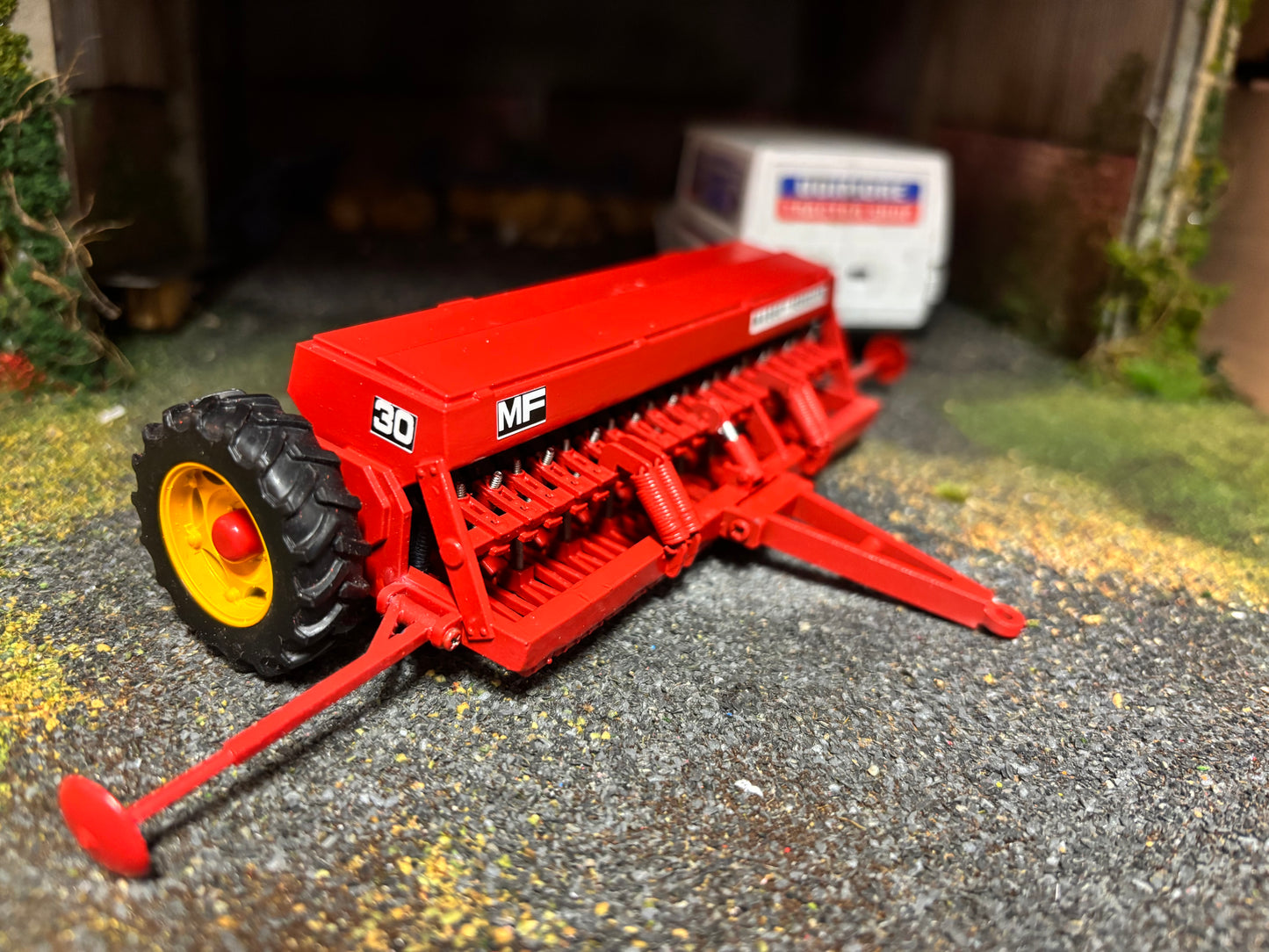 Massey Ferguson MF 30 Seed Drill 4 metre version 1.32 scale Yellow wheels