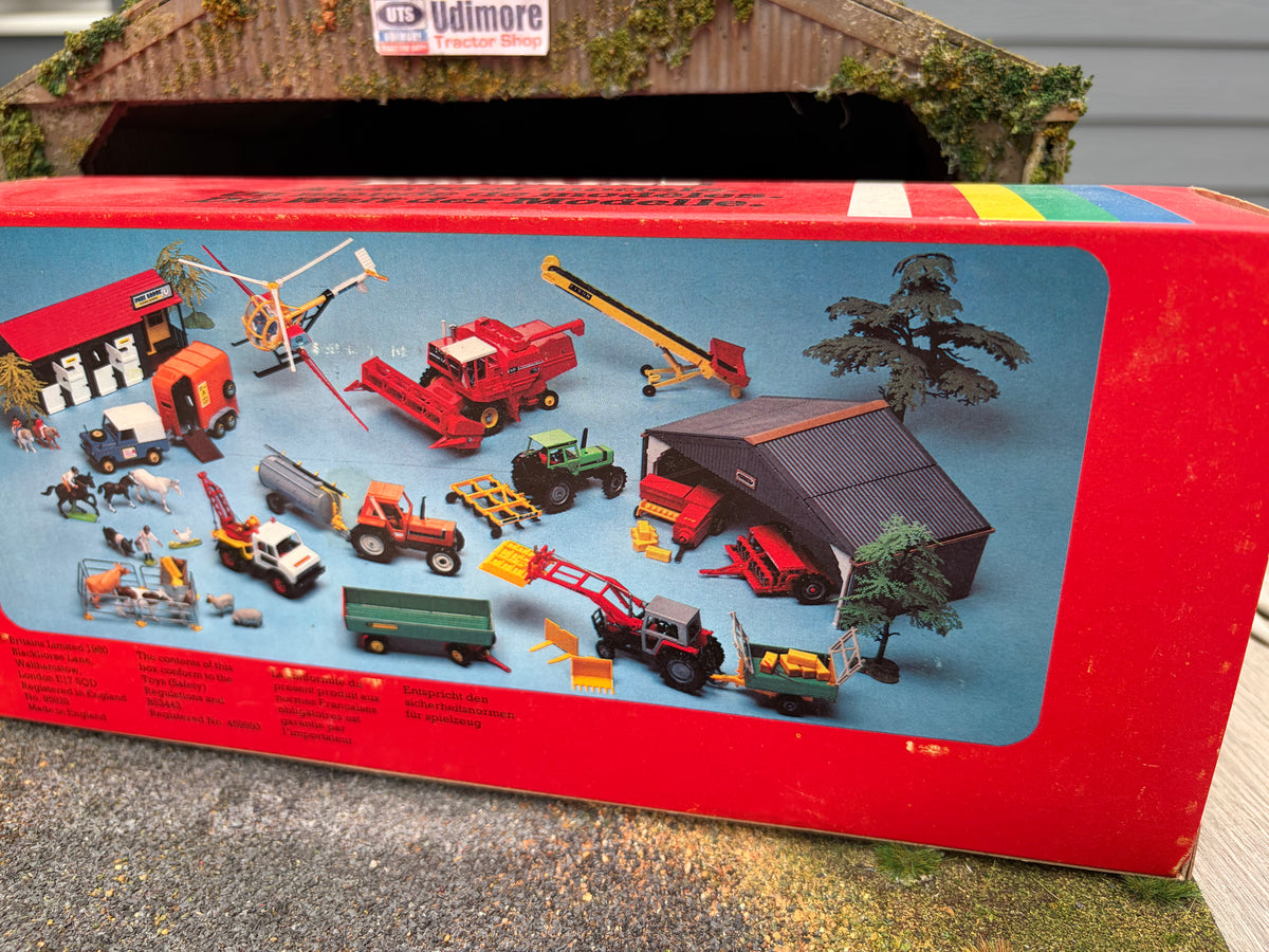 Vintage Britains Deutz DX110 Tractor & Manure Spreader Rainbow Box 9596 Original Box Obsolete 1:32 Scale