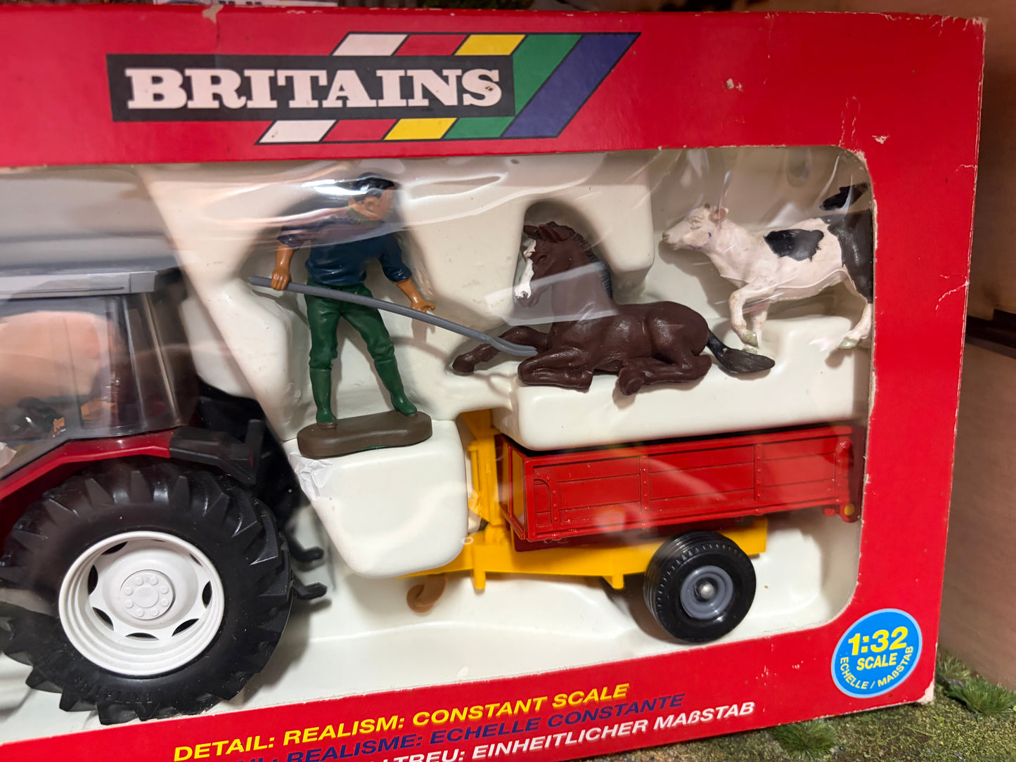 Vintage Britains Massey Ferguson 6180 Tractor & Trailer Set Original Box Obsolete 1:32 Scale 3055