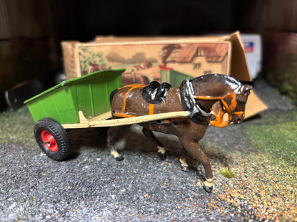 126F Vintage Britains Rubber Tyred Farm Cart with horse 1:32 scale obsolete