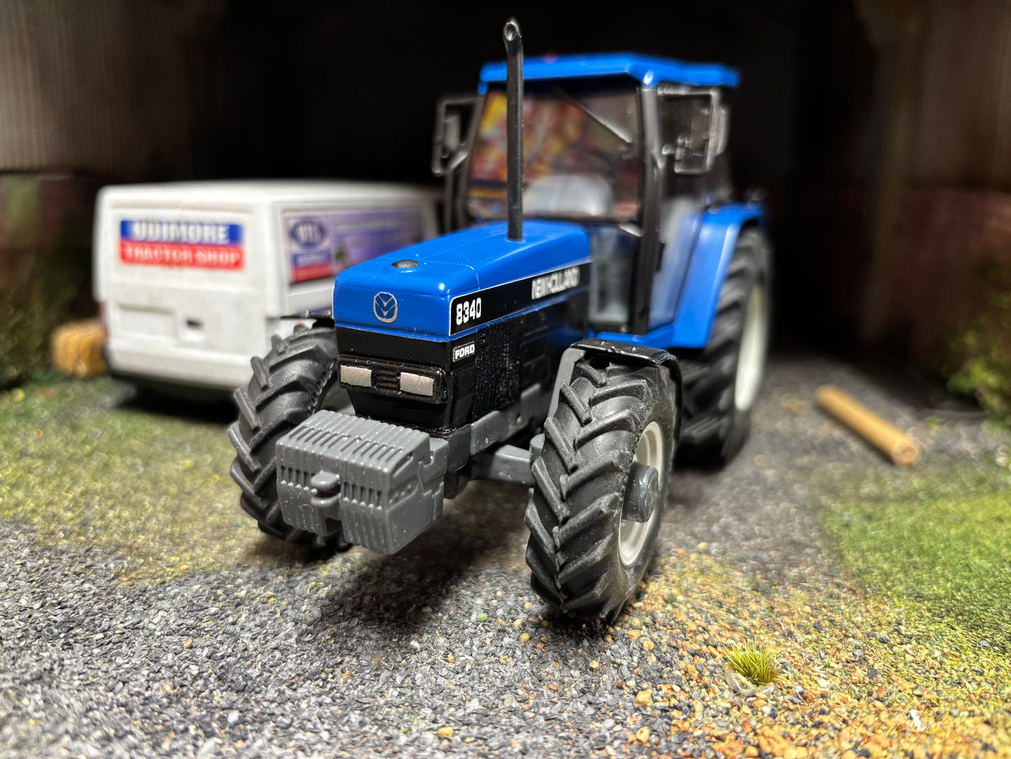 New Holland 8340 Tractor BIG wheels front weight Blue Roof grey chassis Tractor Conversion 1:32 scale