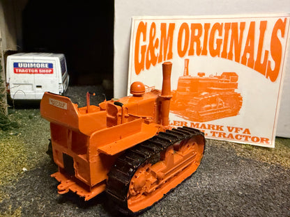 G & M Originals Fowler Mark VFA Diesel Crawler Tracked Tractor – Orange – Handmade 1:32 Scale