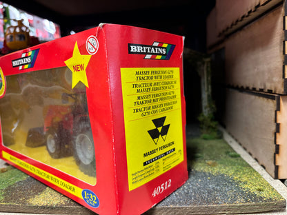 40512 Britains Massey Ferguson 6270 Tractor with front loader obsolete VINTAGE