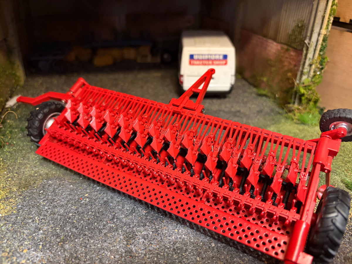 Scratch Built Massey Ferguson MF 30 6 Metre Seed Drill – Silver Wheels – 1:32 Scale