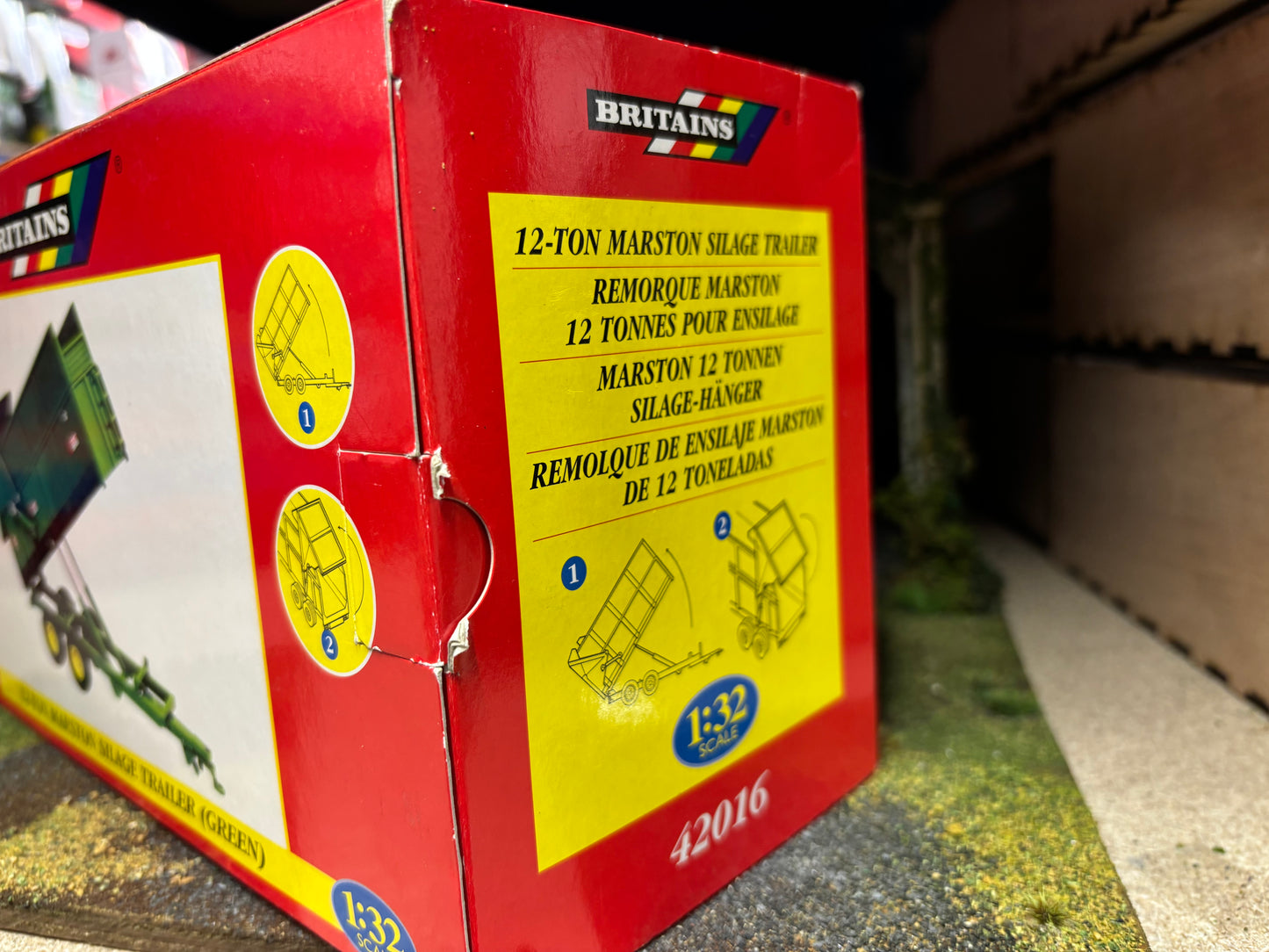 Vintage Britains Green 12 ton Marston Silage trailer 1:32 scale boxed Obsolete 42016