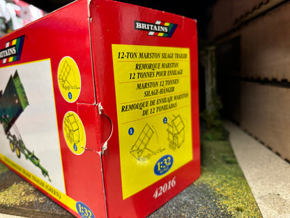 Vintage Britains Green 12 ton Marston Silage trailer 1:32 scale boxed Obsolete 42016