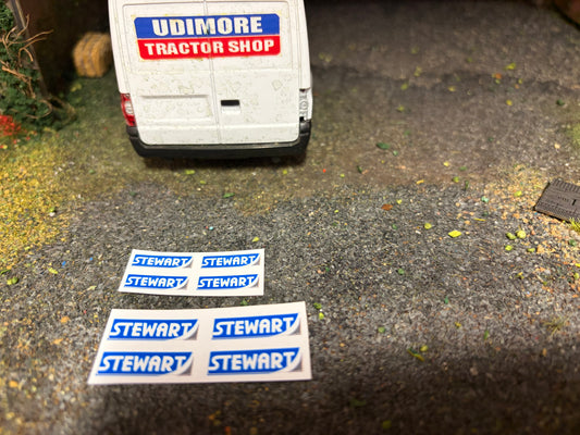 Stewart Trailer farm machinery decals 1:32 scale High quality vinyl pack 8 sticker set